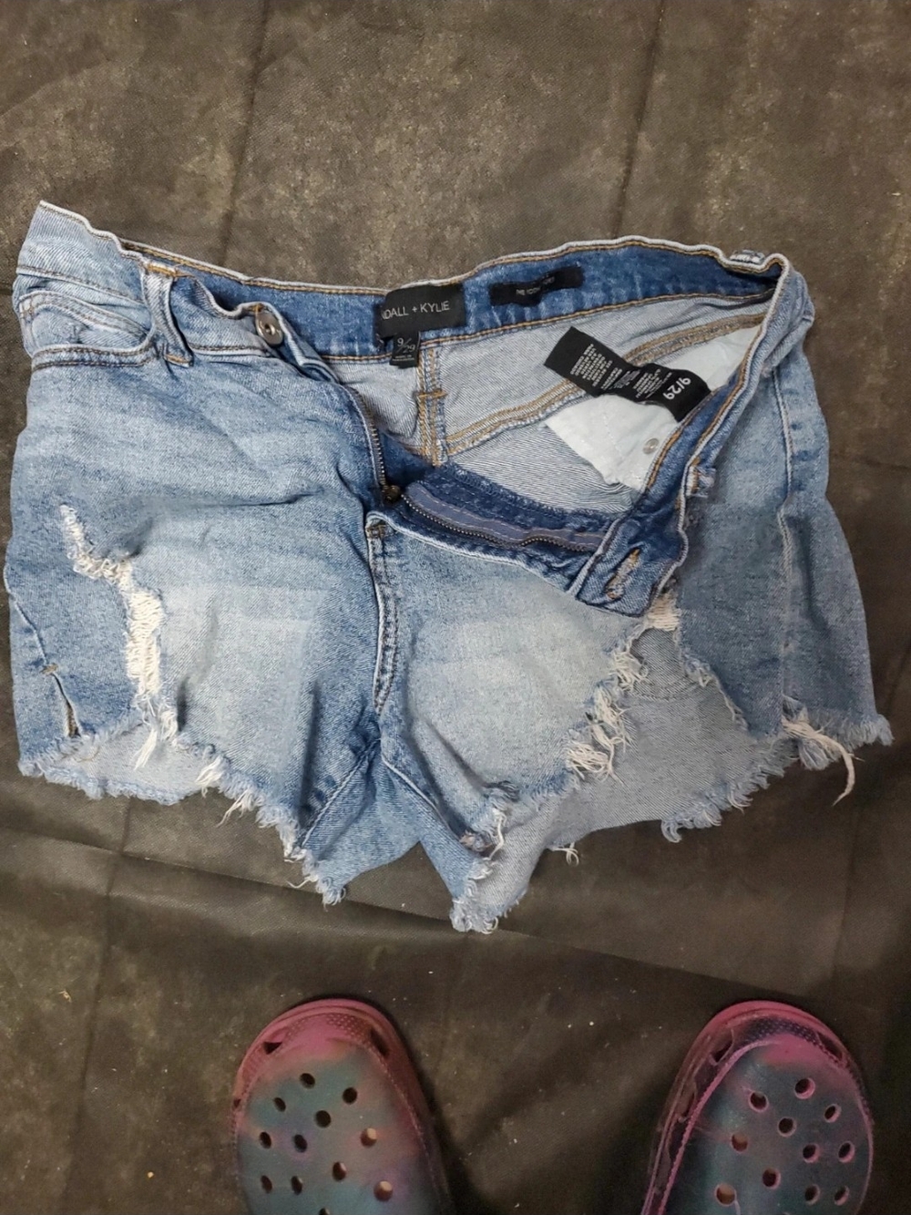 Kendall & Kylie Light Blue Distressed Denim Cutoff Shorts